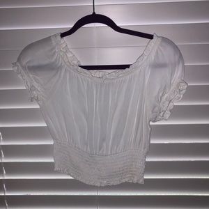 White Off-the-shoulder Crop Top